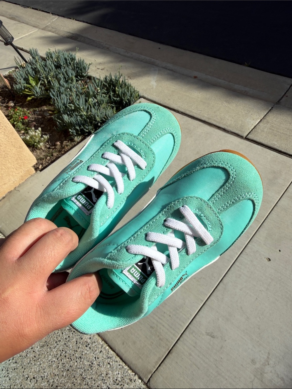 Puma Mint Green and White Easy Rider Kids Sneakers TODDLER SIZE 9 - Picture 6 of 7